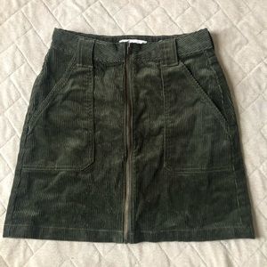 ae green corduroy skirt